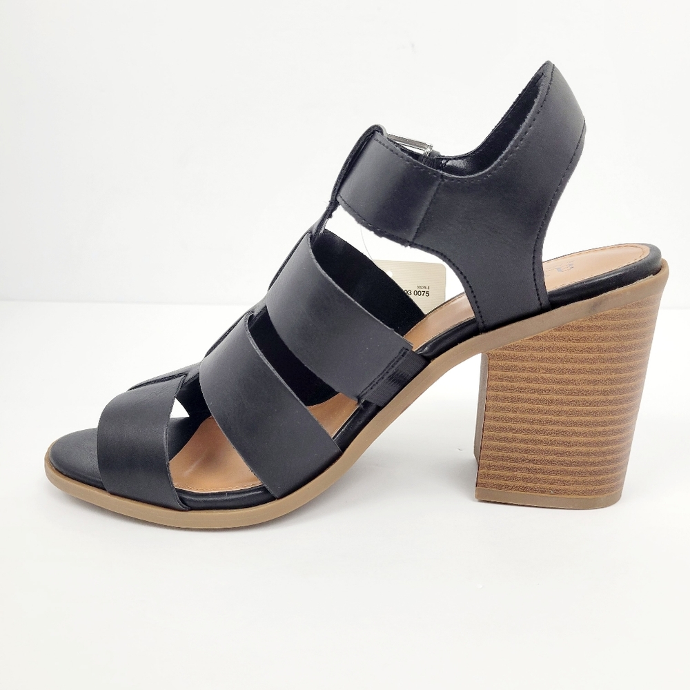 a.n.a Black Strappy Block Heel Sandals - Picture 4 of 7